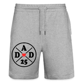 Dad 2025 - Short de jogging bio TRAINER Stanley/Stella unisexe - gris chiné - Devant - Nik (191cm) & Marisol (170cm)