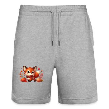 Fuchs Herbst 10 - Stanley/Stella Unisex Bio Joggingshorts Trainer  - Grau meliert - Vorne - Nik (191cm) & Marisol (170cm)