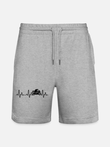 battito cardiaco motociclistico, t-shirt moto - Pantaloncini da jogger ecologici unisex Trainer di Stanley/Stella - grigio melange