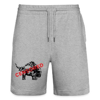 Elefanten bei der Liebe / zensiert - Stanley/Stella Unisex Bio Joggingshorts Trainer  - Grau meliert - Vorne - Nik (191cm) & Marisol (170cm)