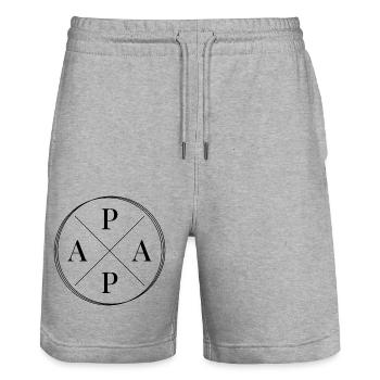 Papa - Stanley/Stella Unisex Bio Joggingshorts Trainer  - Grau meliert - Vorne - Nik (191cm) & Marisol (170cm)