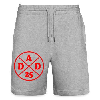 Dad 25 - Short de jogging bio TRAINER Stanley/Stella unisexe - gris chiné - Devant - Nik (191cm) & Marisol (170cm)