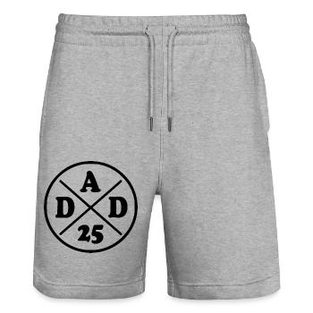Dad 2025 - dad 25 - Stanley/Stella Unisex Bio Joggingshorts Trainer  - Grau meliert - Vorne - Nik (191cm) & Marisol (170cm)