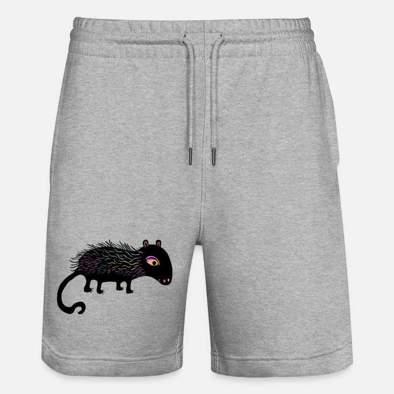 Regenbogenfusseltier - Stanley/Stella Unisex Bio Joggingshorts Trainer - Grau meliert