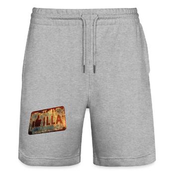 Vintage "GIlla" sign with a retro touch - Stanley/Stella Trainer Unisex Organic Jogging Shorts - heather grey - Front - Nik (191cm) & Marisol (170cm)