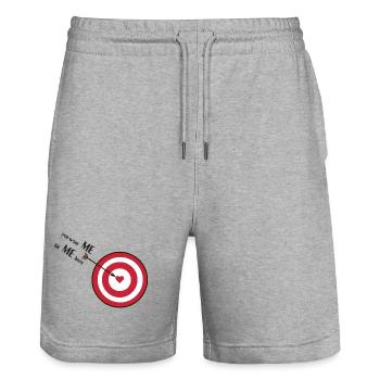 Cible cardiaque FRAPPEZ-MOI - Short de jogging bio TRAINER Stanley/Stella unisexe - gris chiné - Devant - Nik (191cm) & Marisol (170cm)