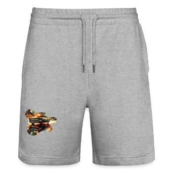 Erstaunliches Retro-Auto - machen Sie eine Reise in die Vergangenheit! - Stanley/Stella Unisex Bio Joggingshorts Trainer  - Grau meliert - Vorne - Nik (191cm) & Marisol (170cm)