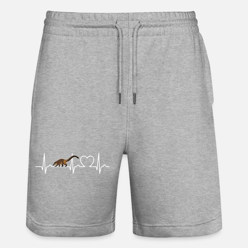 Coati Heart Curve - Coati mignon - Short de jogging bio TRAINER Stanley/Stella unisexe - gris chiné