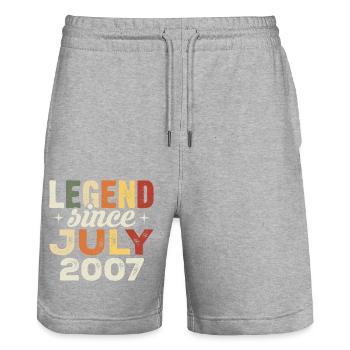 July 2007 Birthday Gift July 2007 Birthday - Stanley/Stella Trainer Unisex Organic Jogging Shorts - heather grey - Front - Nik (191cm) & Marisol (170cm)