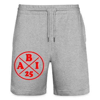Abi 2025 - Stanley/Stella Trainer Unisex Organic Jogging Shorts - heather grey - Front - Nik (191cm) & Marisol (170cm)