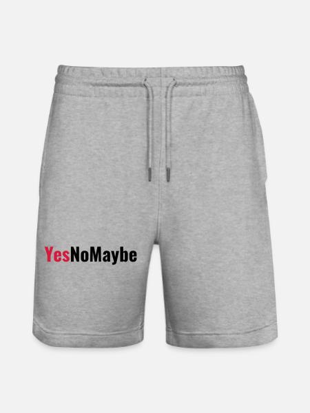 Yes No Maybe Engagement Proposal - Stanley/Stella Trainer Unisex Organic Jogging Shorts - heather grey