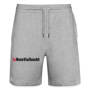 Non Peut-être Proposition de mariage Cadeau - Short de jogging bio TRAINER Stanley/Stella unisexe - gris chiné - Devant - Nik (191cm) & Marisol (170cm)