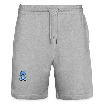 Pixel Bear Bluesky - Short de jogging bio TRAINER Stanley/Stella unisexe - gris chiné - Devant - Nik (191cm) & Marisol (170cm)
