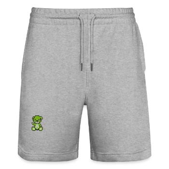 Pixel Bear Landscape - Short de jogging bio TRAINER Stanley/Stella unisexe - gris chiné - Devant - Nik (191cm) & Marisol (170cm)