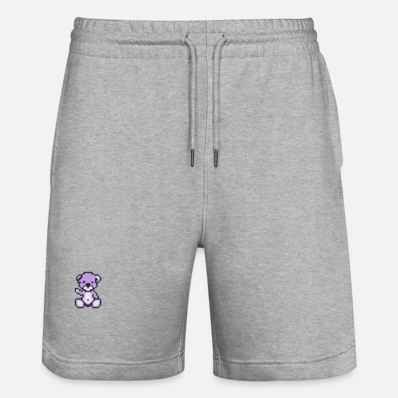 Pixel Bear Pastel Purple - Short de jogging bio TRAINER Stanley/Stella unisexe - gris chiné