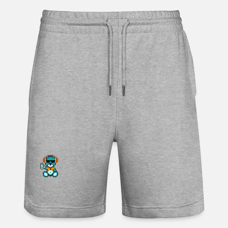 Pixel Bear Geek - Short de jogging bio TRAINER Stanley/Stella unisexe - gris chiné