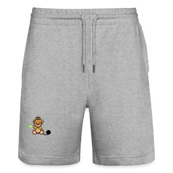 Pixel Bear Prisoner - Short de jogging bio TRAINER Stanley/Stella unisexe - gris chiné - Devant - Nik (191cm) & Marisol (170cm)