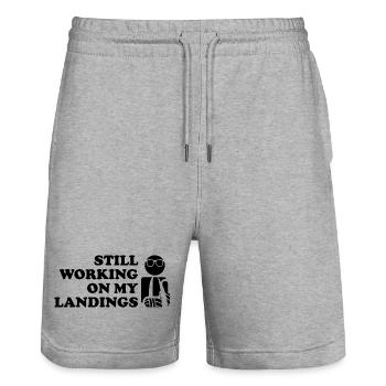 Motivation Inspiration Funny Quote - Stanley/Stella Trainer Unisex Organic Jogging Shorts - heather grey - Front - Nik (191cm) & Marisol (170cm)