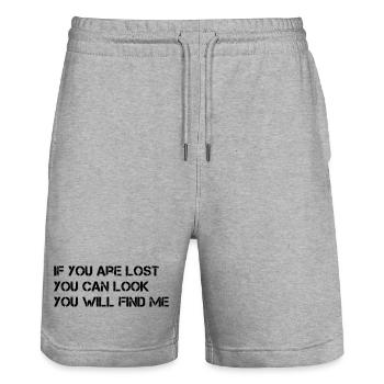 IF YOU ARE LOST, YOU CAN LOOK YOU WILL FIND ME - Stanley/Stella Trainer Unisex Organic Jogging Shorts - heather grey - Front - Nik (191cm) & Marisol (170cm)