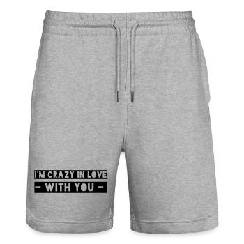 JE SUIS FOU AMOUREUX - WITHYOU - - Short de jogging bio TRAINER Stanley/Stella unisexe - gris chiné - Devant - Nik (191cm) & Marisol (170cm)
