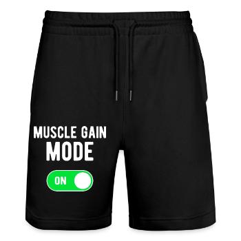 Mode de gain musculaire ON Gym Entraînement de musculation - Short de jogging bio TRAINER Stanley/Stella unisexe - noir - Devant - Nik (191cm) & Marisol (170cm)