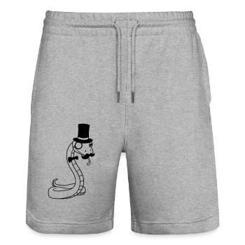 gentleman gentlemen cylindre riche lunettes monocle s - Short de jogging bio TRAINER Stanley/Stella unisexe - gris chiné - Devant - Nik (191cm) & Marisol (170cm)