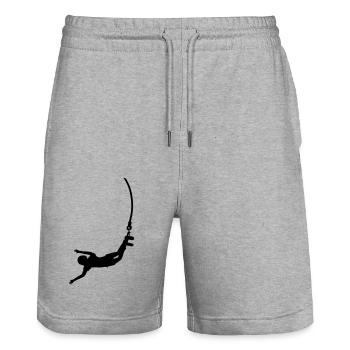 Bungee jumping - Stanley/Stella Trainer Unisex Organic Jogging Shorts - heather grey - Front - Nik (191cm) & Marisol (170cm)