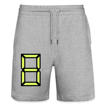 8. 8 YEARS. 8TH ANNIVERSARY. BIRTHDAY 8 YEARS - Stanley/Stella Trainer Unisex Organic Jogging Shorts - heather grey - Front - Nik (191cm) & Marisol (170cm)