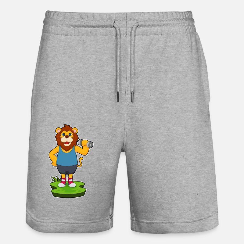 Lion Bodybuilder Haltère - Short de jogging bio TRAINER Stanley/Stella unisexe - gris chiné