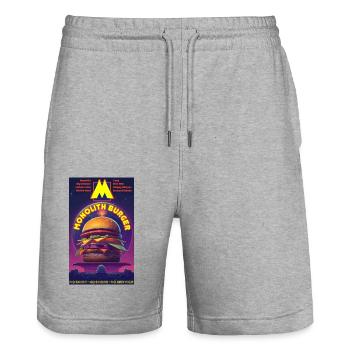 Monolith Burger - Stanley/Stella Trainer Unisex Organic Jogging Shorts - heather grey - Front - Nik (191cm) & Marisol (170cm)