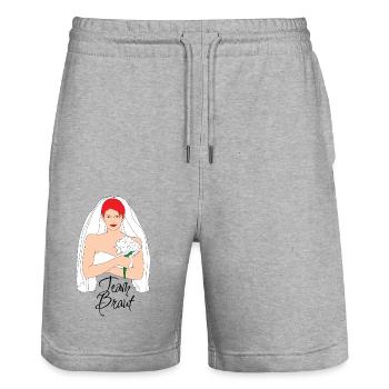 team braut rot 2 - Stanley/Stella Unisex Bio Joggingshorts Trainer  - Grau meliert - Vorne - Nik (191cm) & Marisol (170cm)