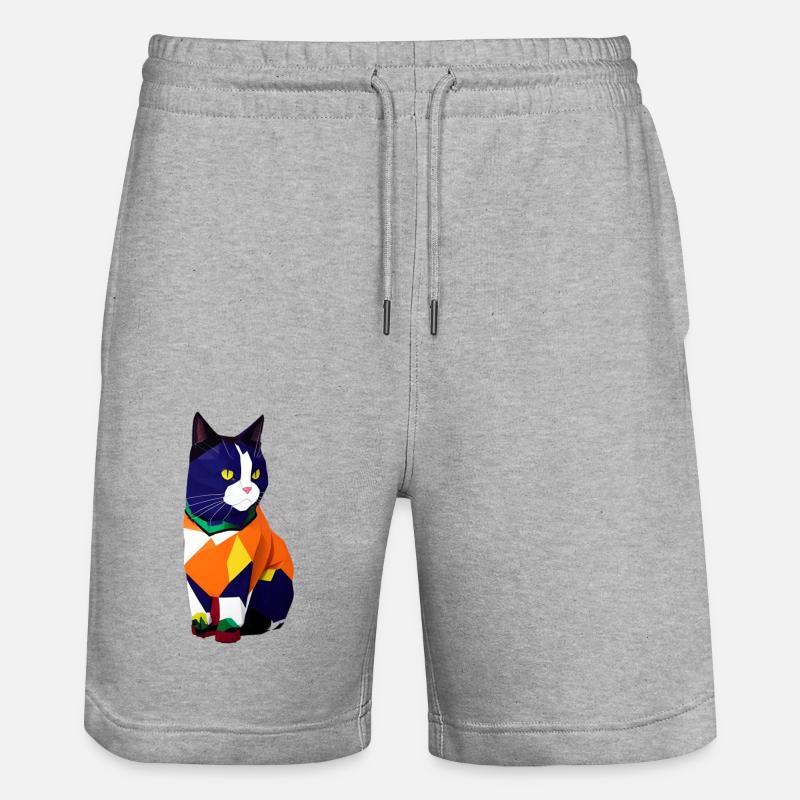 Le chat dans le pull - Short de jogging bio TRAINER Stanley/Stella unisexe - gris chiné