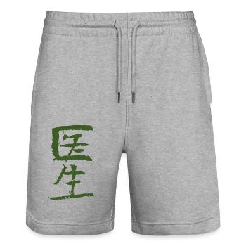 Médecin (Yisheng) Chinois - Short de jogging bio TRAINER Stanley/Stella unisexe - gris chiné - Devant - Nik (191cm) & Marisol (170cm)