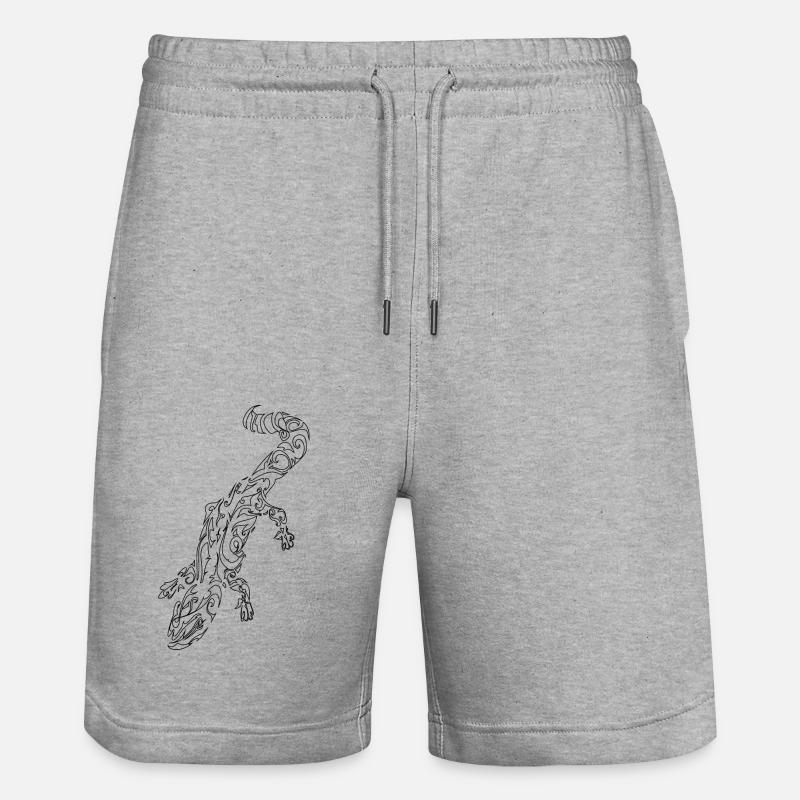 Tribal lézard contours noirs - Short de jogging bio TRAINER Stanley/Stella unisexe - gris chiné