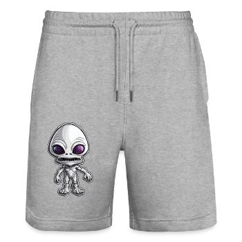 Alien / Außerirdisch / Ovni / Zone 51 / Tout / Mars - Short de jogging bio TRAINER Stanley/Stella unisexe - gris chiné - Devant - Nik (191cm) & Marisol (170cm)