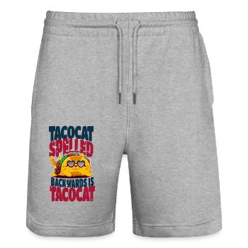 Taco - Stanley/Stella Trainer Unisex Organic Jogging Shorts - heather grey - Front - Nik (191cm) & Marisol (170cm)