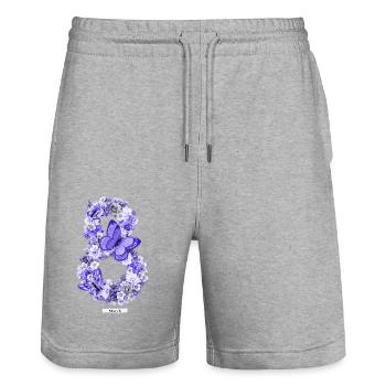 Women’s Power March 8 GirlPower Féminisme féminin - Short de jogging bio TRAINER Stanley/Stella unisexe - gris chiné - Devant - Nik (191cm) & Marisol (170cm)