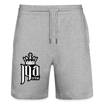 Jga Crew Junggesellenabschied - Stanley/Stella Unisex Bio Joggingshorts Trainer  - Grau meliert - Vorne - Nik (191cm) & Marisol (170cm)