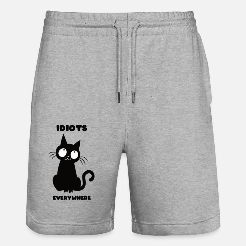Idiots - Short de jogging bio TRAINER Stanley/Stella unisexe - gris chiné