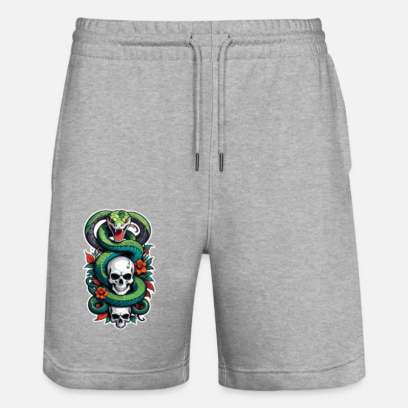 serpent squelette et tatouage - Short de jogging bio TRAINER Stanley/Stella unisexe - gris chiné