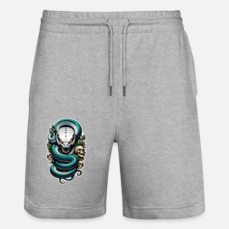 serpent squelette et tatouage - Short de jogging bio TRAINER Stanley/Stella unisexe - gris chiné