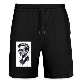 Abstrakter Profi - Stanley/Stella Unisex Bio Joggingshorts Trainer  - Schwarz - Vorne - Nik (191cm) & Marisol (170cm)