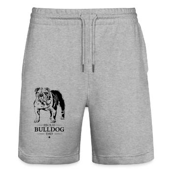 Bouledogue Papa Bouledogue anglais Chiens Wilsigns - Short de jogging bio TRAINER Stanley/Stella unisexe - gris chiné - Devant - Nik (191cm) & Marisol (170cm)