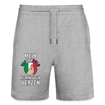Italy Italian Vaffanculo - Stanley/Stella Trainer Unisex Organic Jogging Shorts - heather grey - Front - Nik (191cm) & Marisol (170cm)