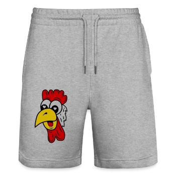 Chicken in love 1 - Stanley/Stella Trainer Unisex Organic Jogging Shorts - heather grey - Front - Nik (191cm) & Marisol (170cm)