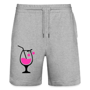 Cocktail 01 - Short de jogging bio TRAINER Stanley/Stella unisexe - gris chiné - Devant - Nik (191cm) & Marisol (170cm)