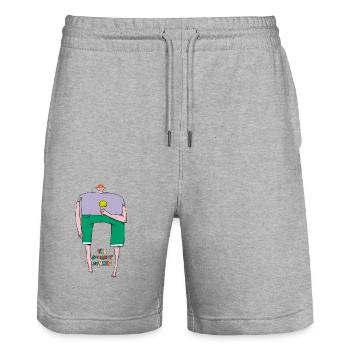 the Gourmet summer - Short de jogging bio TRAINER Stanley/Stella unisexe - gris chiné - Devant - Nik (191cm) & Marisol (170cm)