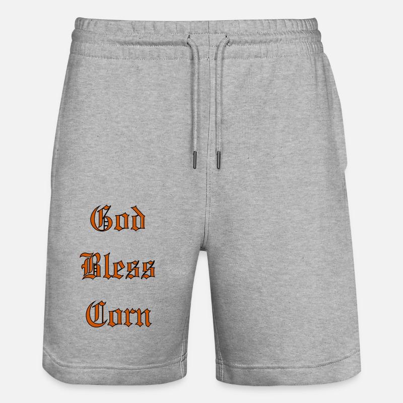GodBlessCorn - Short de jogging bio TRAINER Stanley/Stella unisexe - gris chiné