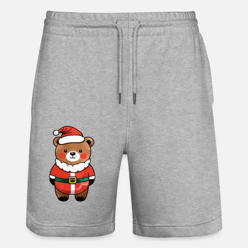 Dessin de Noël Ours - Short de jogging bio TRAINER Stanley/Stella unisexe - gris chiné