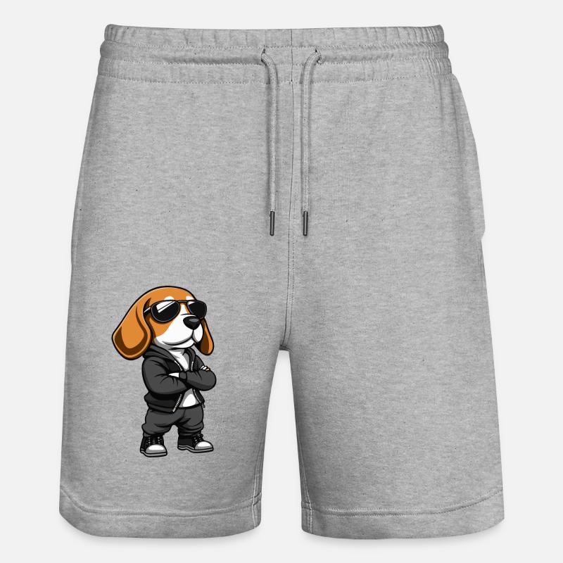 Bande dessinée chien teckel - Short de jogging bio TRAINER Stanley/Stella unisexe - gris chiné
